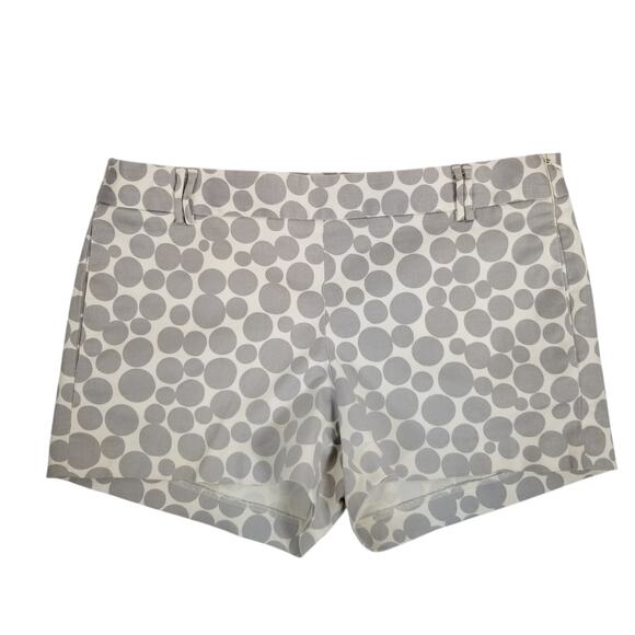J. Crew Women's Deco Dots Flat Front Polka Dot Shorts Gray White Size 6 - Picture 1 of 7